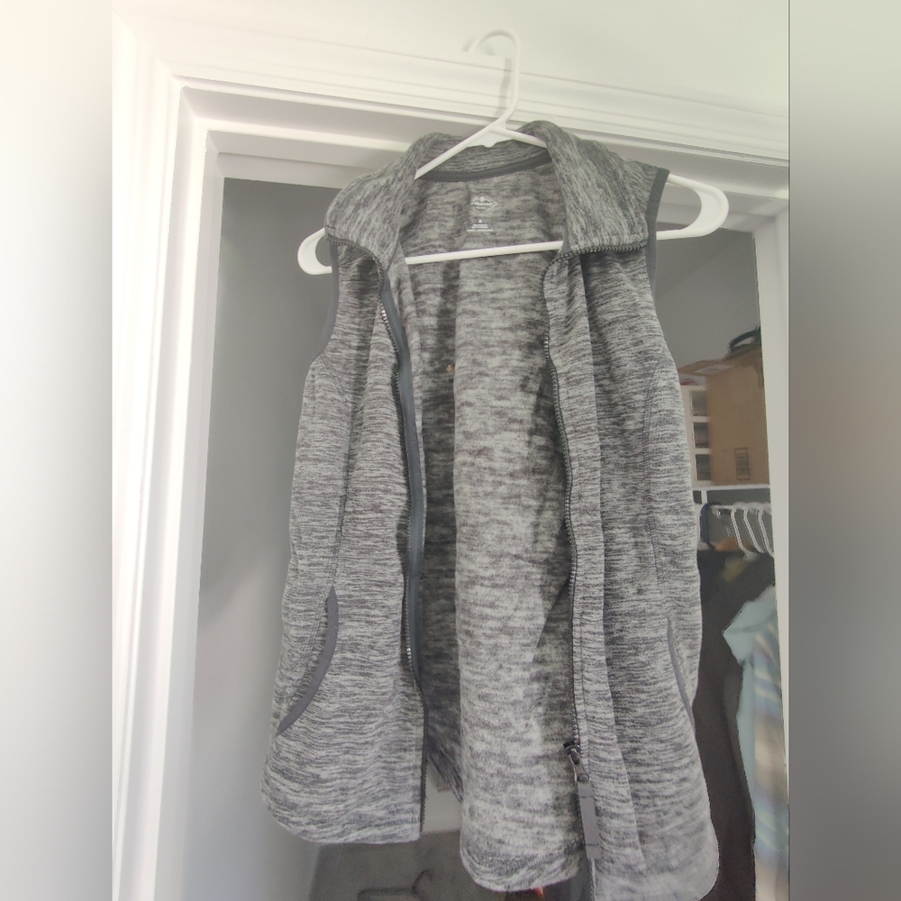 St. John's Bay, small, gray, sweater zip vest